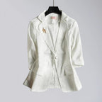 FLORAL ELEGANT BLAZER (White XS) - | Zavonix