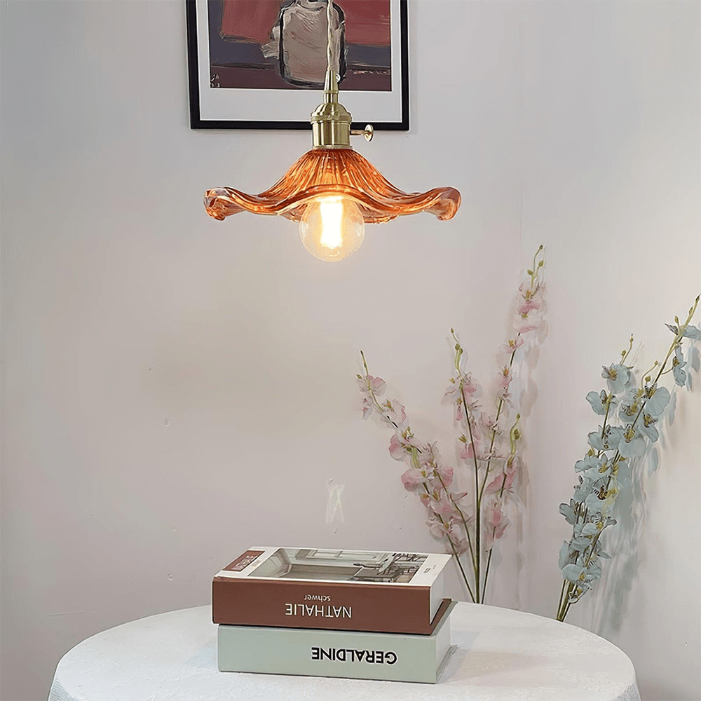 Floral Glass Pendant Light – Elegant Flower Design LED Hanging Light for Kitchen and Living Room Ambience 9