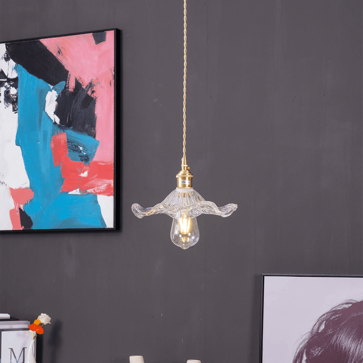Floral Glass Pendant Light – Elegant Flower Design LED Hanging Light for Kitchen and Living Room Ambience 8