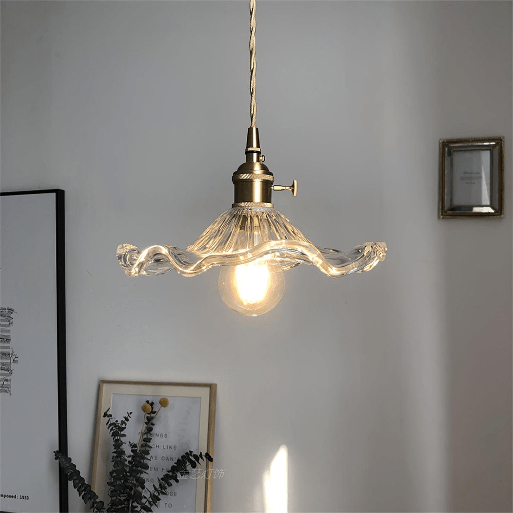 Floral Glass Pendant Light – Elegant Flower Design LED Hanging Light for Kitchen and Living Room Ambience 7