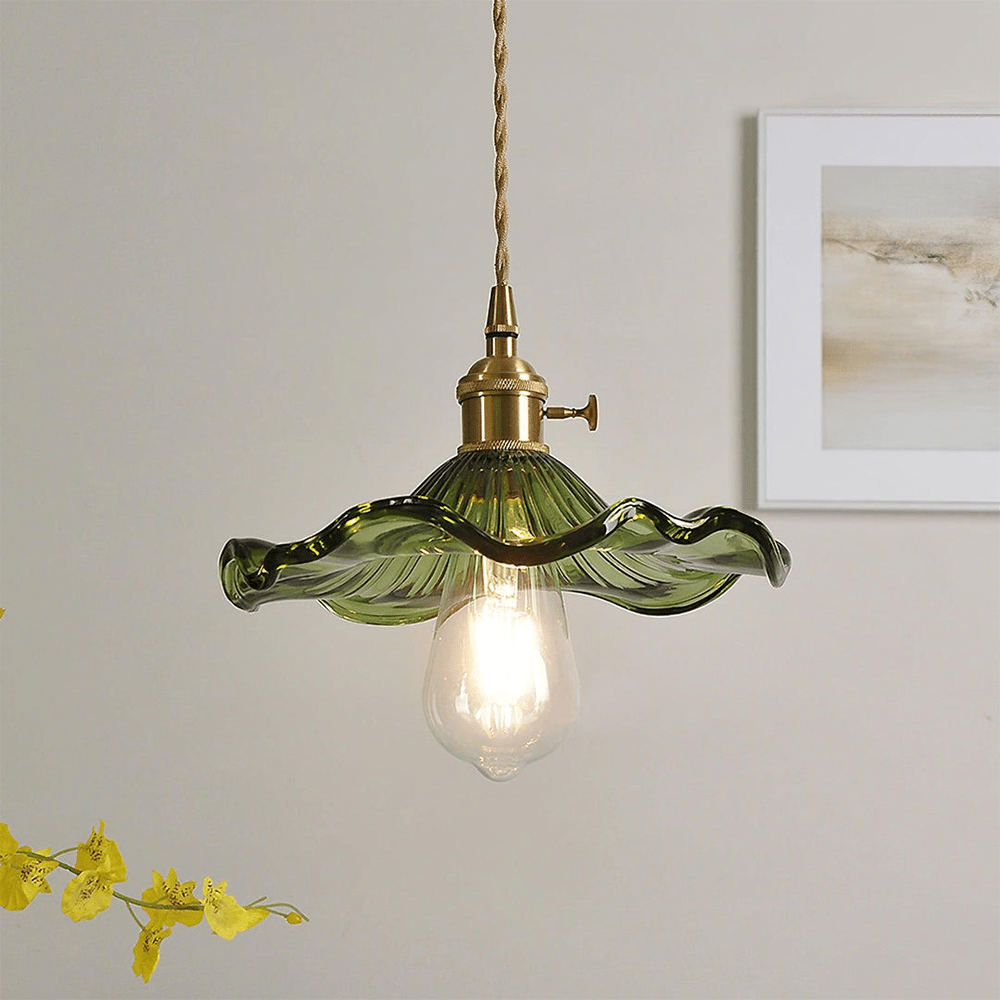 Floral Glass Pendant Light – Elegant Flower Design LED Hanging Light for Kitchen and Living Room Ambience 1