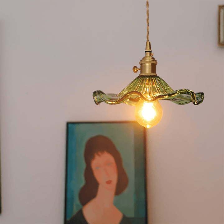 Floral Glass Pendant Light – Elegant Flower Design LED Hanging Light for Kitchen and Living Room Ambience 2