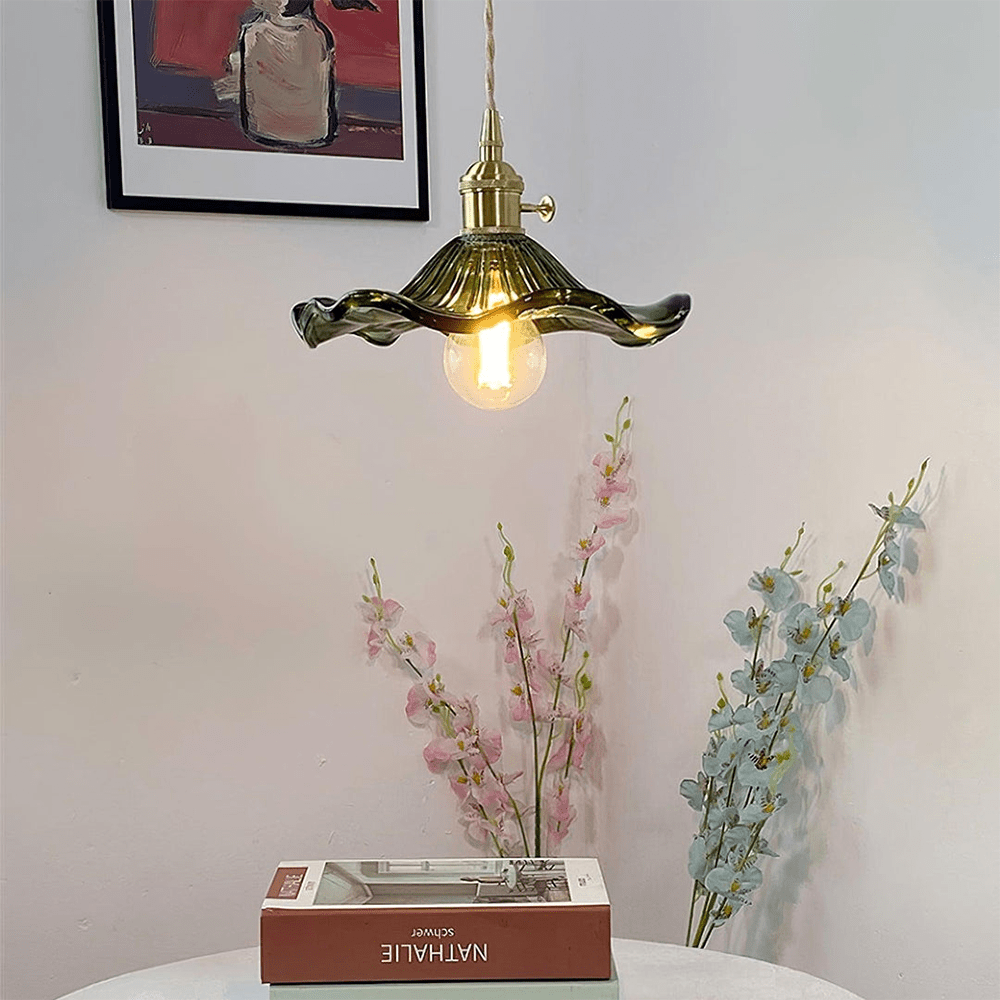Floral Glass Pendant Light – Elegant Flower Design LED Hanging Light for Kitchen and Living Room Ambience 4