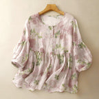FLORAL TEXTURE BLOUSE (XS ) - | Zavonix