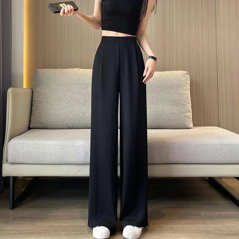 "Flow" High Waist Trousers (Black S) - | Zavonix