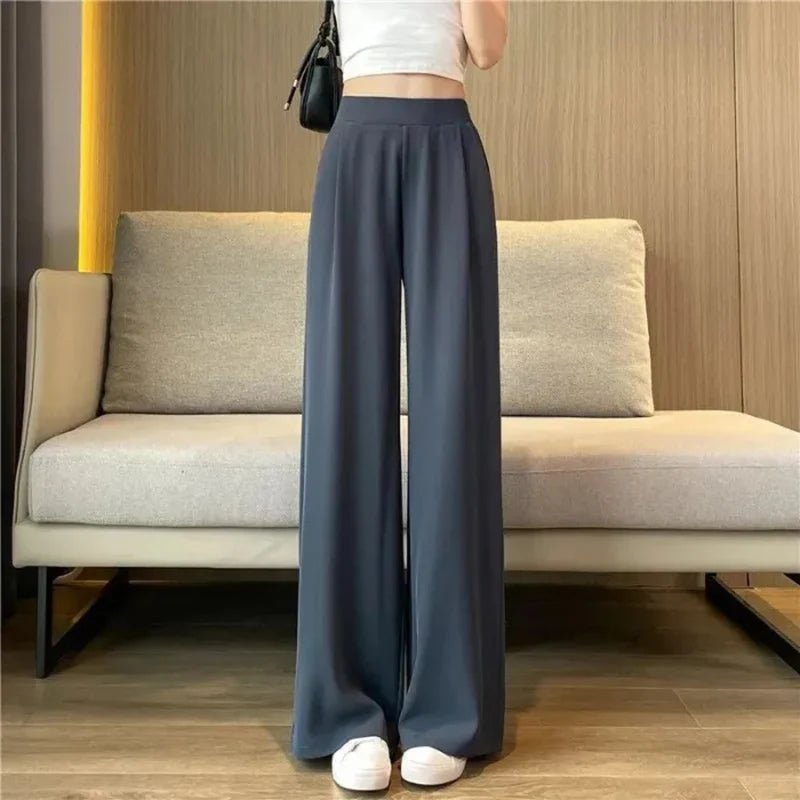 "Flow" High Waist Trousers (Gray S) - | Zavonix