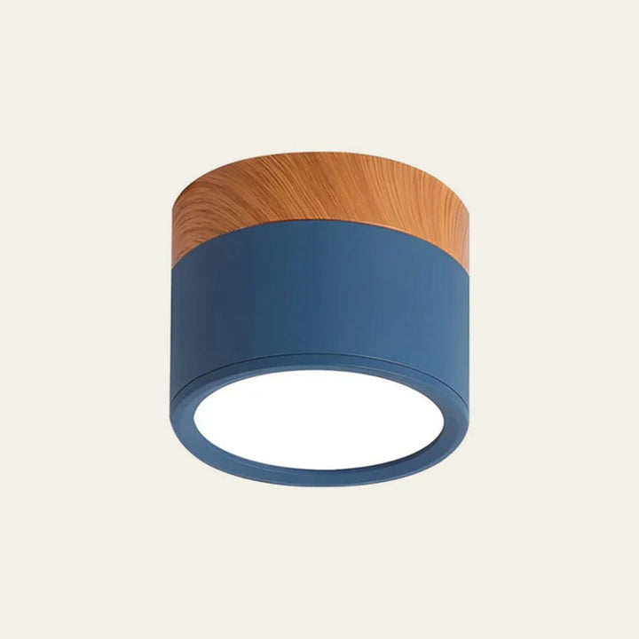 Flush Mount Ceiling Light with Energy-Efficient LED – Pink Wood Finish for Compact Spaces 9