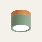 Flush Mount Ceiling Light with Energy-Efficient LED – Pink Wood Finish for Compact Spaces 14