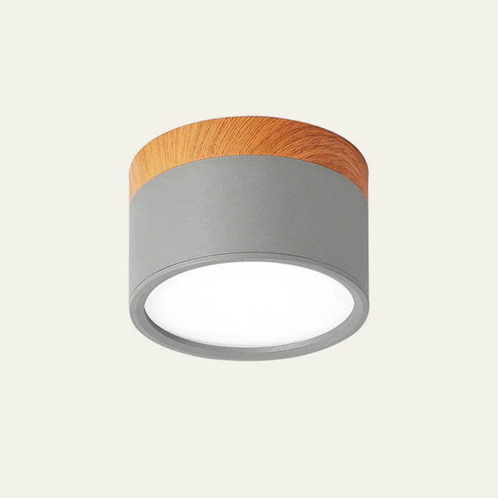 Flush Mount Ceiling Light with Energy-Efficient LED – Pink Wood Finish for Compact Spaces 10