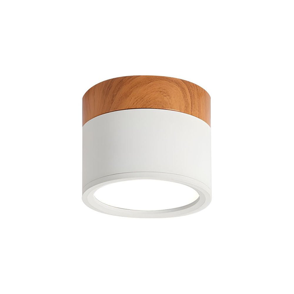 Flush Mount Ceiling Light with Energy-Efficient LED – Pink Wood Finish for Compact Spaces 5