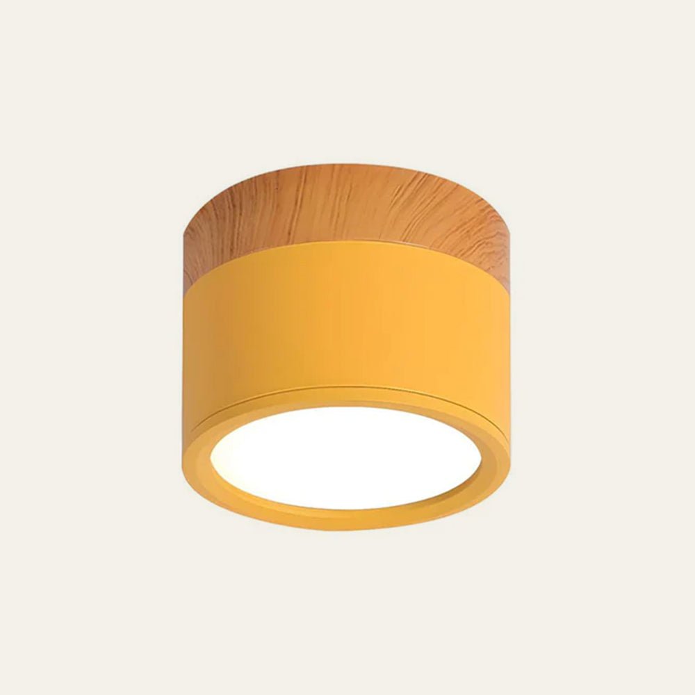 Flush Mount Ceiling Light with Energy-Efficient LED – Pink Wood Finish for Compact Spaces 12