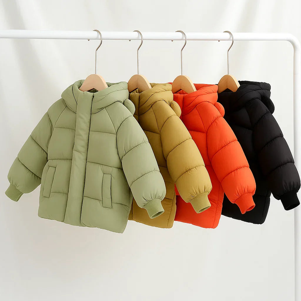 Green, brown, red, and black quilted children&