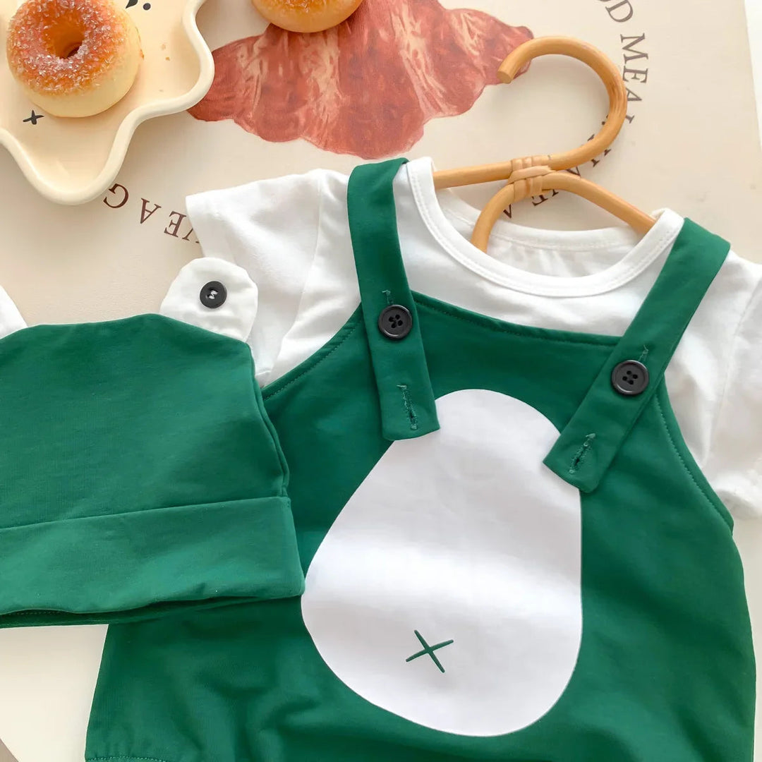 Close-up of the frog romper&
