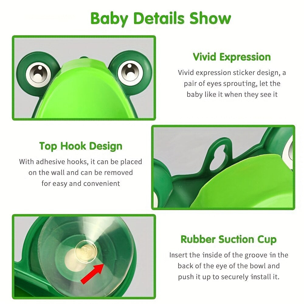 Close-up details of the frog face, top mounting hook and rear suction cup