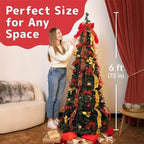 FrostLuxe™ Folding Christmas Tree — Spark Instant Holiday Magic with Effortless Glamour (1.2m / 3.9ft ) - | Zavonix