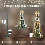 FrostLuxe™ Folding Christmas Tree — Spark Instant Holiday Magic with Effortless Glamour (1.2m / 3.9ft ) - | Zavonix
