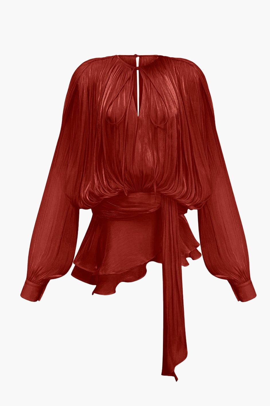 Fully - pleated Ruffled Mini Pixie Dress with Shorts (Red S) - | Zavonix