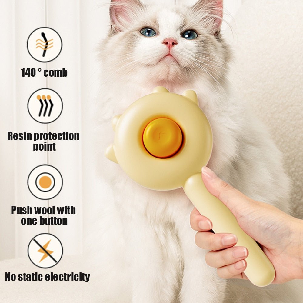 FurEase — Self-Cleaning Slicker Brush for Cats and Dogs