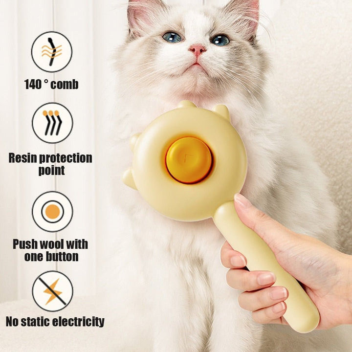 FurEase — Self-Cleaning Slicker Brush for Cats and Dogs