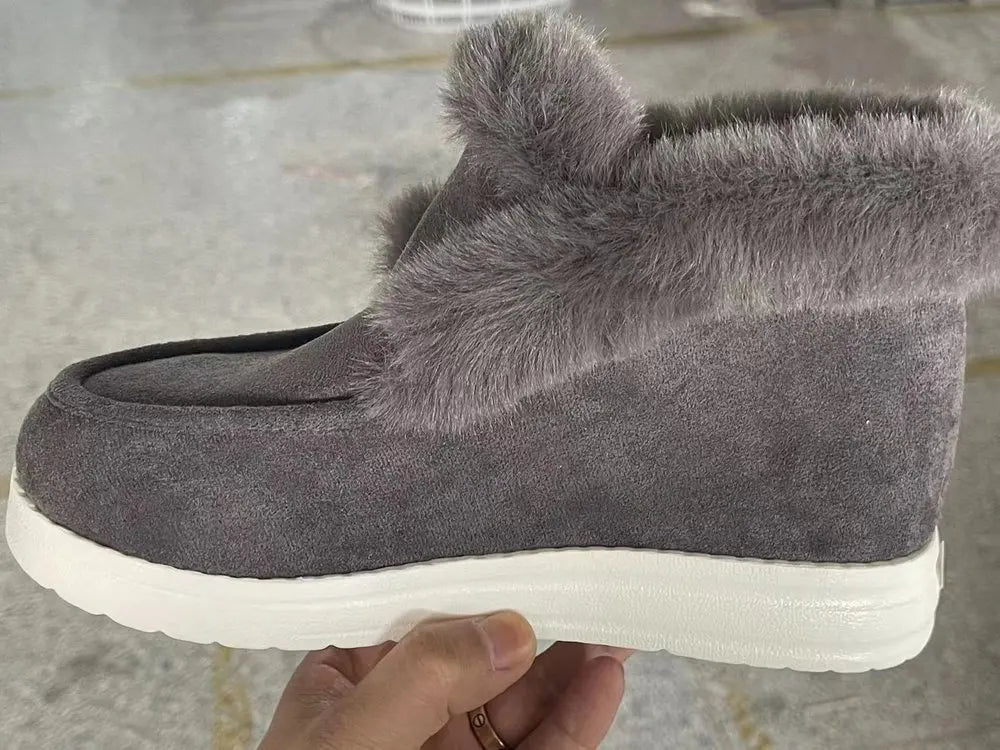 Fuzzy Bliss Eco Suede Fur Lined Sneakers (Black 4) - | Zavonix
