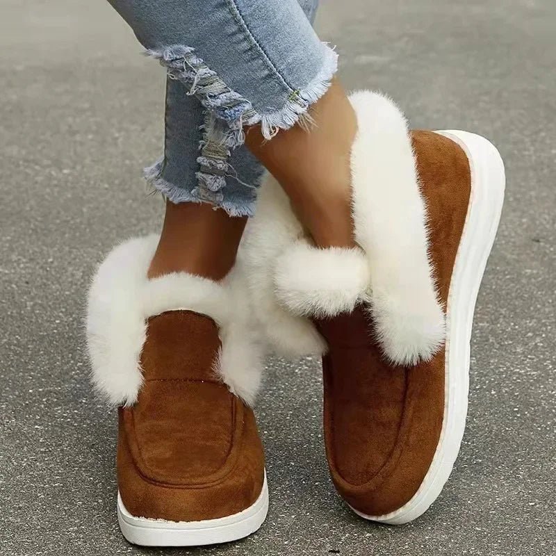 Fuzzy Bliss Eco Suede Fur Lined Sneakers (Black 4) - | Zavonix