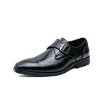 "Gabrio" Buckle Leather Shoes (Black 6) - | Zavonix