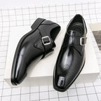"Gabrio" Buckle Leather Shoes (Brown 6) - | Zavonix