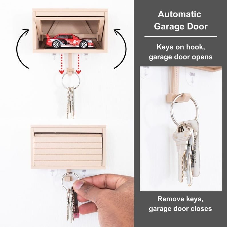 GaragePulse™ — Transform Every Key Drop into a Heart - Racing Celebration of Your Car Passion (Beige ) - Car Garage Key Holder | Zavonix
