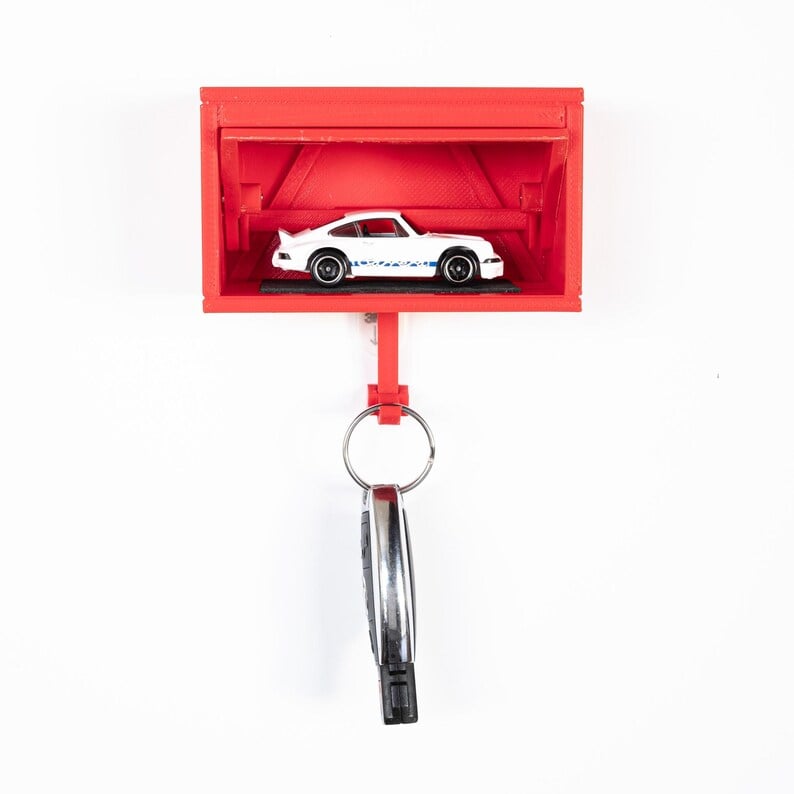 GaragePulse™ — Transform Every Key Drop into a Heart - Racing Celebration of Your Car Passion (Red ) - Car Garage Key Holder | Zavonix