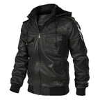 Garren Leather Jacket — Men’s Insulated Hooded Jacket with Fleece Lining (Black S) - | Zavonix