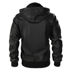 Garren Leather Jacket — Men’s Insulated Hooded Jacket with Fleece Lining (Black S) - | Zavonix