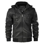 Garren Leather Jacket — Men’s Insulated Hooded Jacket with Fleece Lining (Black S) - | Zavonix