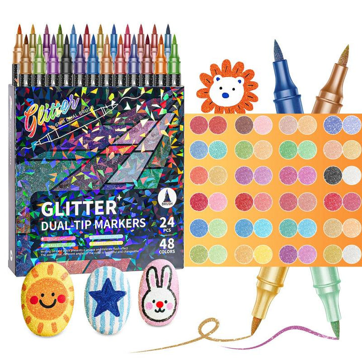 Gemstone Dual Tip Glitter Art Marker Set Product Image 01