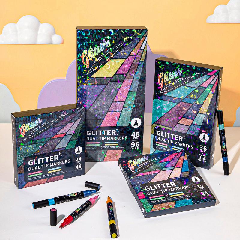 Gemstone Dual Tip Glitter Art Marker Set Product Image 02