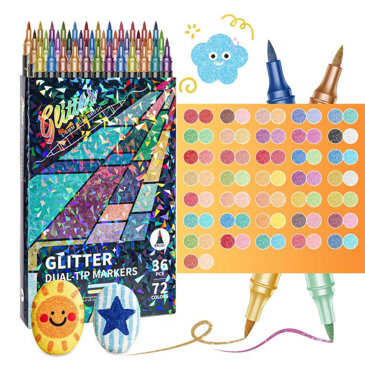 Gemstone Dual Tip Glitter Art Marker Set Product Image 04