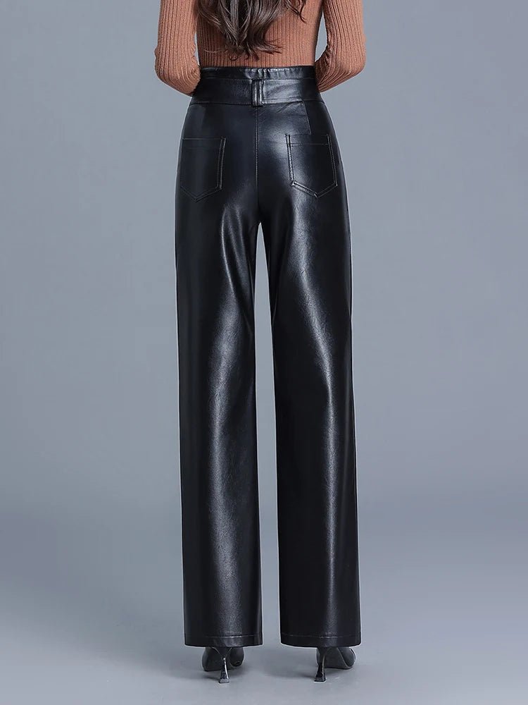 "Ginevra" Faux Leather Pants (Black XS) - | Zavonix