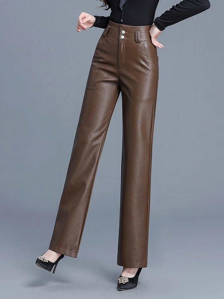 "Ginevra" Faux Leather Pants (Black XS) - | Zavonix