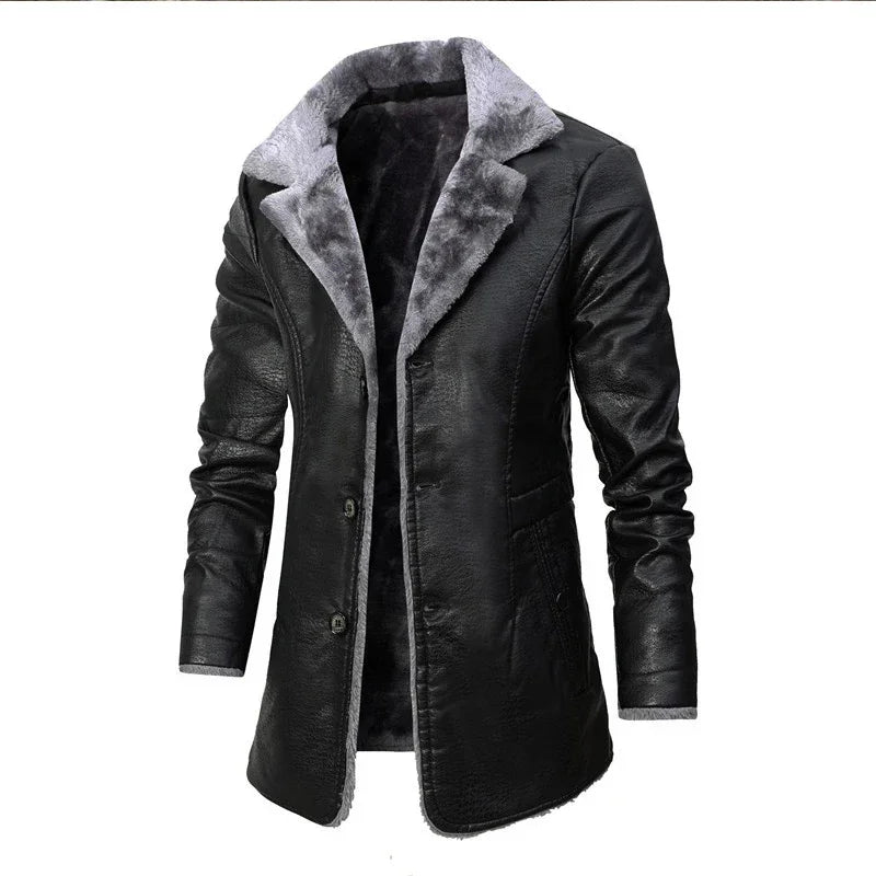 "Giorgia" Vegan Leather Winter Coat (Black XS) - Jacket | Zavonix