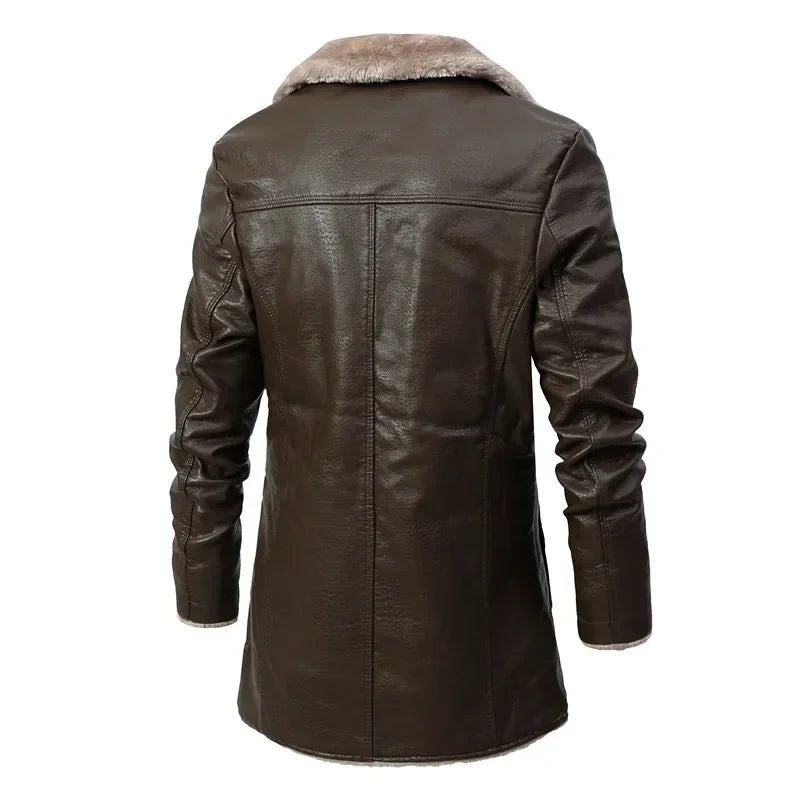 "Giorgia" Vegan Leather Winter Coat (Brown XS) - Jacket | Zavonix