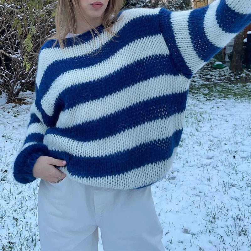 Giorina Classic Wealth Style Sweater (Blue S) - | Zavonix