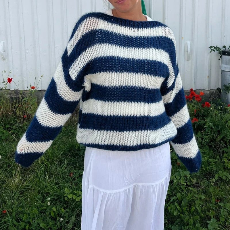 Giorina Classic Wealth Style Sweater (Blue S) - | Zavonix