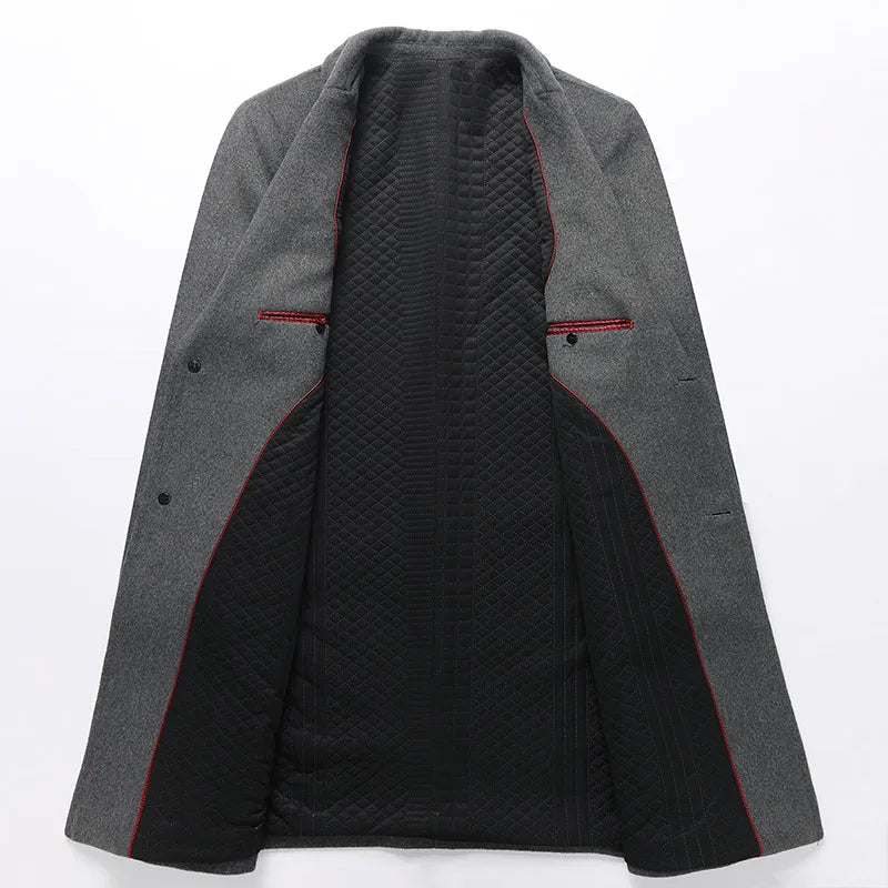 "Giovanni d'Argento" Woolen Trench Coat (Black XS) - Jacket | Zavonix