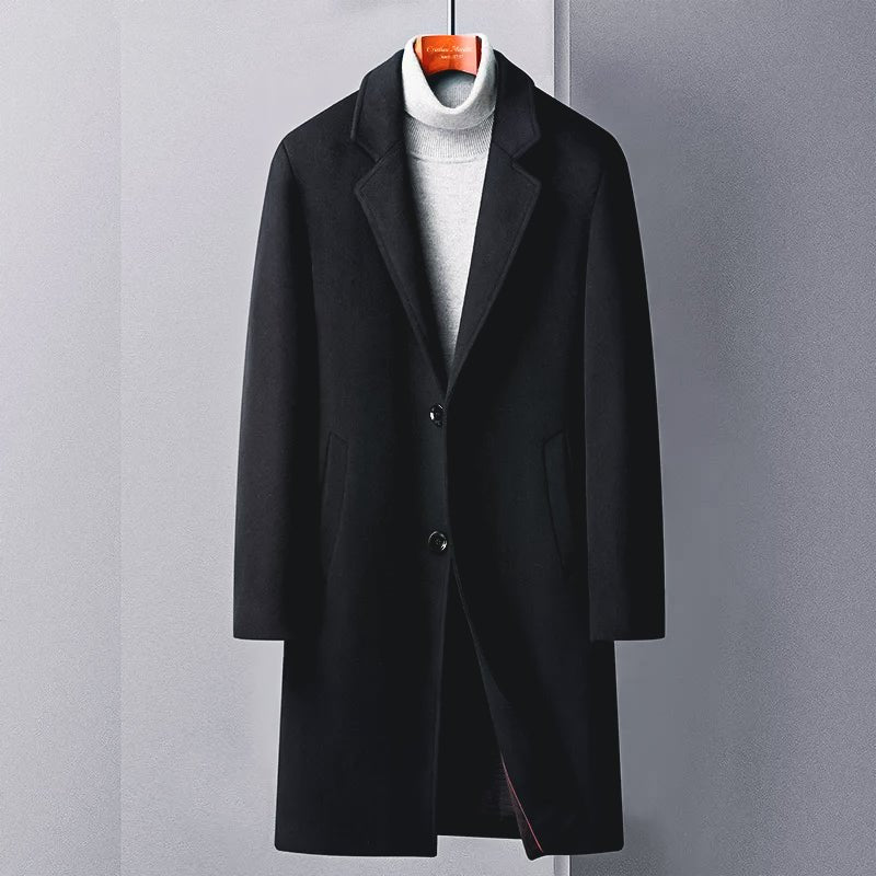 "Giovanni d'Argento" Woolen Trench Coat (Black XS) - Jacket | Zavonix