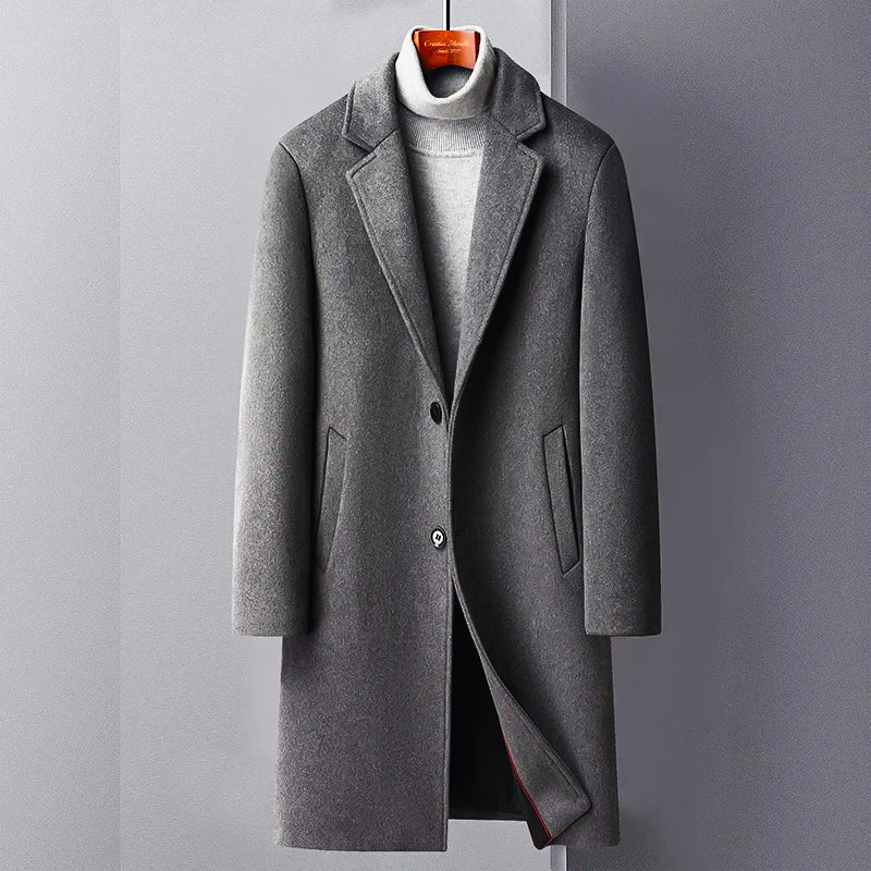 "Giovanni d'Argento" Woolen Trench Coat (Dark Grey XS) - Jacket | Zavonix