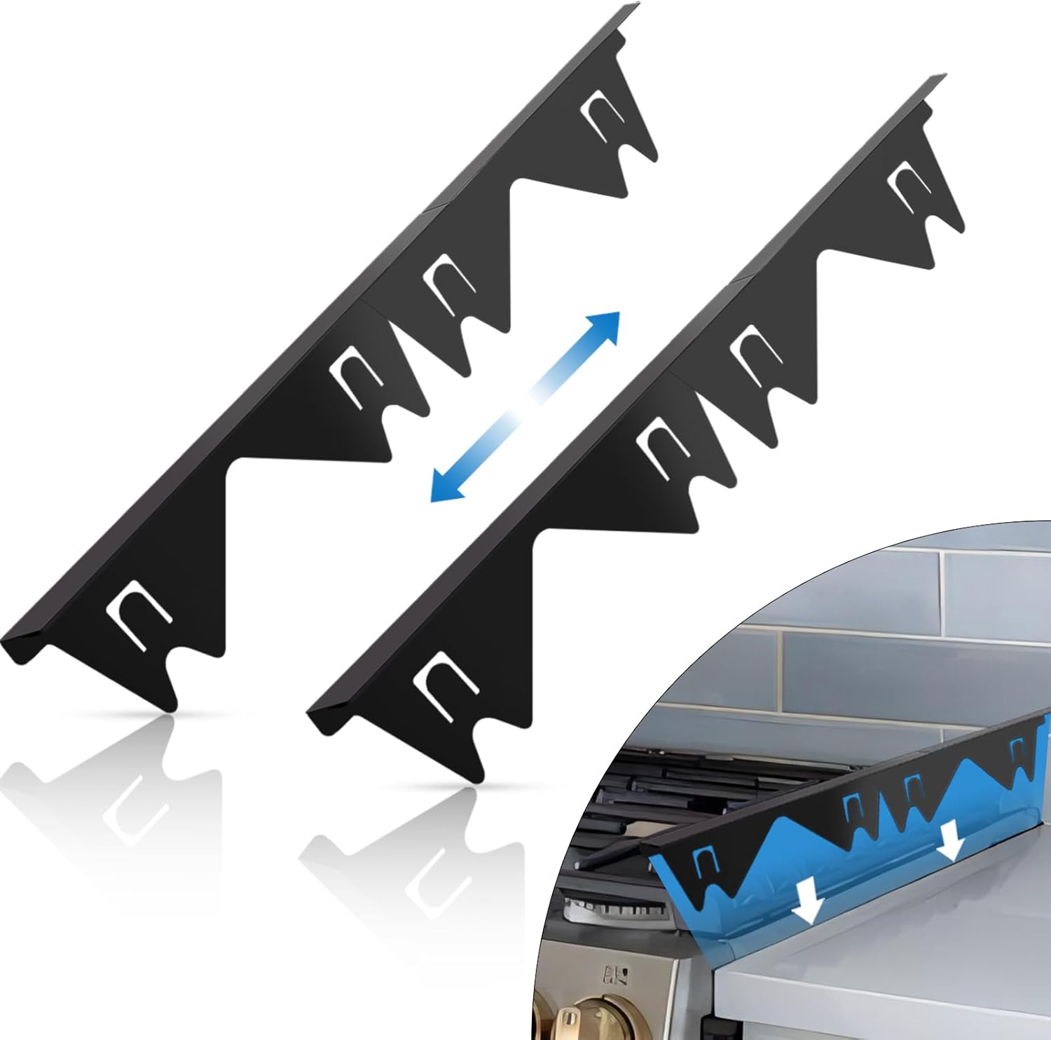 GlideGuard™ — Seal Every Crumb Away for a Spotless, Stress - Free Kitchen (Black Stainless Steel (2 pieces) ) - Houseware & Kitchen | Zavonix