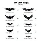 GlowHaunt – Glowing 3D Bats for Enchanted Walls (12 Pcs Set) ( ) - | Zavonix