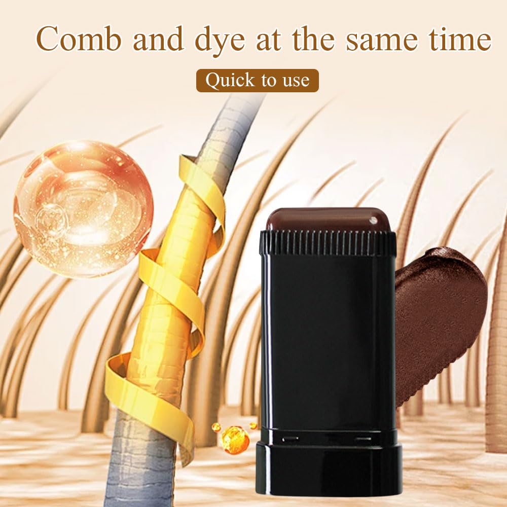 GrayAway Glide – Instant Hair Color Stick with Built - In Comb (Black Brown Buy 1) - | Zavonix