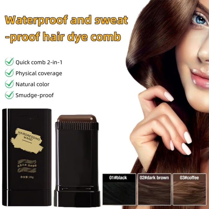 GrayAway Glide – Instant Hair Color Stick with Built - In Comb (Black Brown Buy 1) - | Zavonix