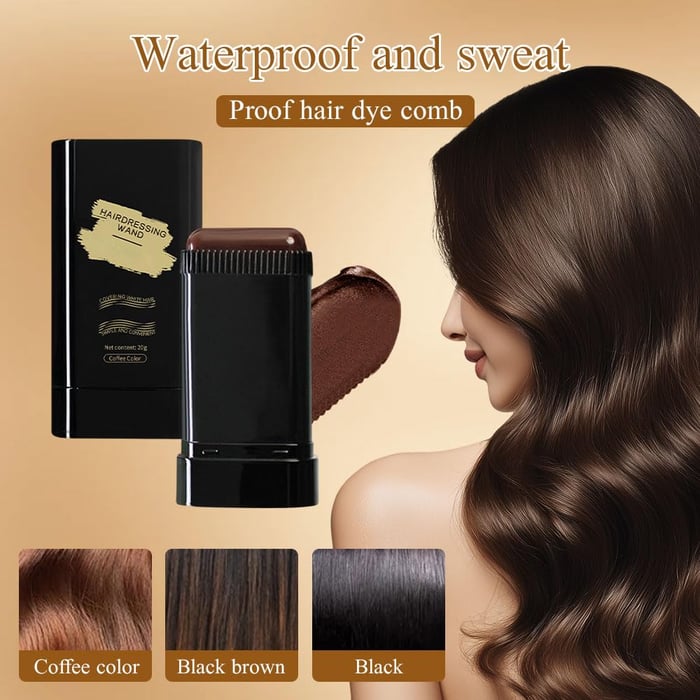 GrayAway Glide – Instant Hair Color Stick with Built - In Comb (Coffee Buy 1) - | Zavonix