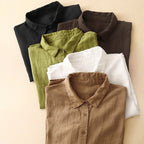 GREEN HUE LINEN SHIRT (Black XS) - | Zavonix
